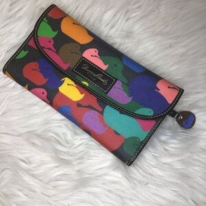 Dooney wonder ducks multi colored vintage wallet